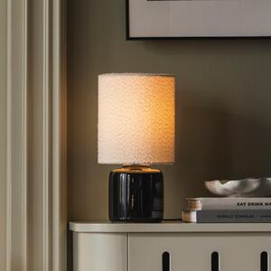 Globen Lighting Lampă de masă Florian, alb/negru, înălțime 39 cm, Alb, Camera de zi / sufragerie, Țesătură / Textil, Ecran de masă în poziție verticală