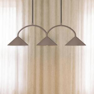 Globen Lighting Lampă suspendată CURVE, lungime 95 cm, maro, 3 becuri., reglabil, Maro / Rugină, Camera de zi / sufragerie, Metal, Vintage