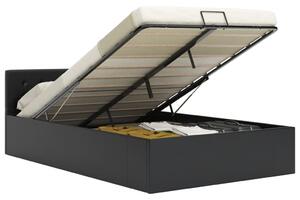 Cadru pat hidraulic, depozitare, negru 140 x 200 cm, piele eco