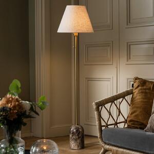 Globen Lighting Lampadar Gino, picior din marmură, bej, 145 cm, Bej, Camera de zi / sufragerie, Țesătură / Textil, Design
