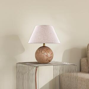 Globen Lighting Lampă de masă Castello, roz/bej, înălțime 28 cm, Bej, Camera de zi / sufragerie, Țesătură / Textil, Design
