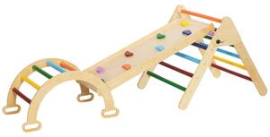 AIYAPLAY Set de Cățărat pentru Copii 5 în 1 cu Triunghi, Arcadă și Rampă, Perfect pentru Copii, 178x64,5x63 cm, Multicolor | Aosom Romania