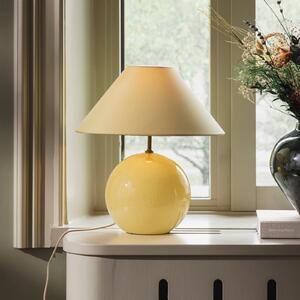 Globen Lighting Lampa de masă IRIS, galben/galben, înălțime 39 cm, Galben, Camera de zi / sufragerie, Țesătură / Textil, Vintage