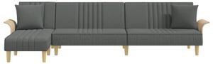 Canapea extensibilă în formă de L gri 279x140x70 cm textil