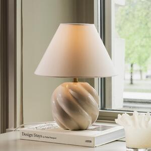 Globen Lighting Lampă de masă DAHLIA, bej/bej, înălțime 31 cm, Bej, Camera de zi / sufragerie, Țesătură / Textil