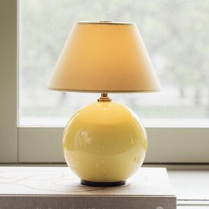 Globen Lighting Lampă de masă cu baterie IRIS, galben/galben, înălțime 23 cm, reglabil, Galben, Camera de zi / sufragerie, Țesătură / Textil