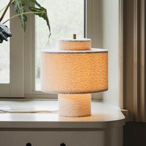 Globen Lighting Lampă de masă Noah, albă, înălțime 31 cm, textilă, Alb, Camera de zi / sufragerie, Țesătură / Textil, Scandinavă, Ecran de masă în poziție verticală