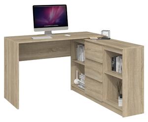 Aldabra Plus 2D3S, masă birou cu dulap, sonoma