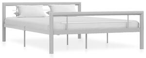 Cadru de pat, gri și alb, 140 x 200 cm, metal