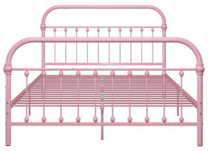 Cadru de pat, roz, 160 x 200 cm, metal