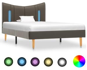 Cadru de pat cu LED, antracit, 100 x 200 cm, piele artificială