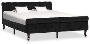 Cadru de pat, negru, 140 x 200 cm, catifea