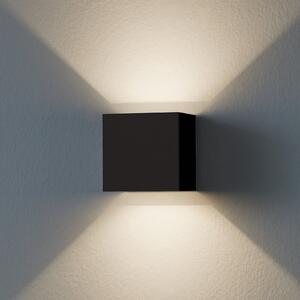 EGLO Lampă de exterior cu LED Calpino 3, negru, lățime 10 cm, 2 becuri, Negru, Aluminiu, Modern, Perete unghiular