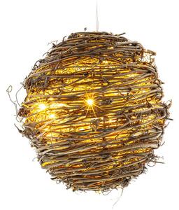 Retlux RXL 240 decor de Crăciun, cu baterie, minge de ratan, 20 LED, 30 cm, alb cald