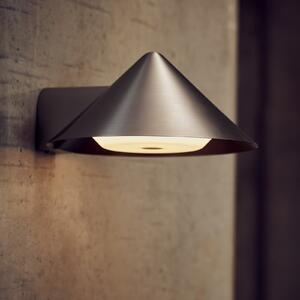 FRANDSEN Aplică de perete cu LED-uri și baterie Grasp, oțel inoxidabil, 15 cm, reglabil, Metalic, Camera de zi / sufragerie, Oțel inoxidabil, Design