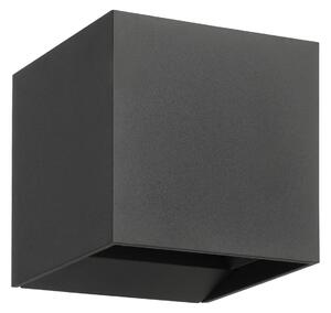 EGLO Lampă de perete exterioară cu LED Calpino 3, antracit, lățime 10 cm, 2 becuri, Negru, Aluminiu, Modern, Perete unghiular