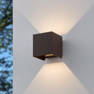 EGLO Lampă de perete exterioară cu LED Calpino 3, culoare ruginiu, lățime 10 cm,, Maro / Rugină, Aluminiu, Modern, Perete unghiular