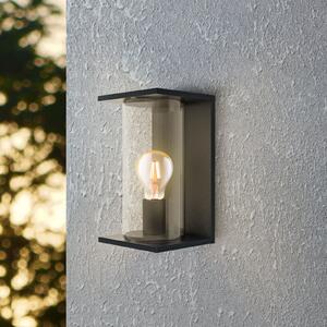 EGLO Lampă de exterior Cascinetta, lățime 17 cm, negru, metal, Negru, Metal, Modern, Perete unghiular
