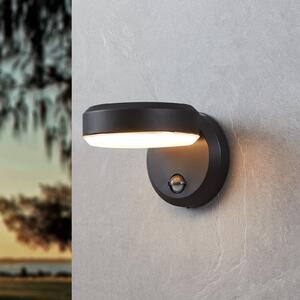 EGLO Lampă LED de exterior Fornaci, negru, lățime 16 cm, senzor, Negru, Metal, Modern