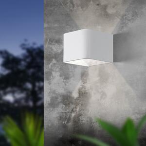 EGLO Lampă de exterior cu LED Doninni 1, albă, lățime 13 cm, 2 becuri, Alb, Metal, Modern