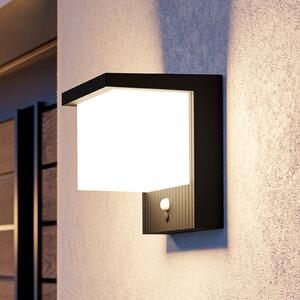 EGLO Lampă solară de perete cu LED Frigento, negru, înălțime 15 cm, senzor, Negru, Aluminiu, Modern