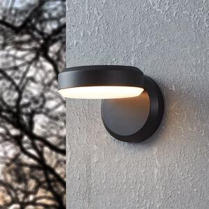 EGLO Lampă de perete exterioară cu LED Fornaci, negru, lățime 16 cm, metal, Negru, Metal, Modern