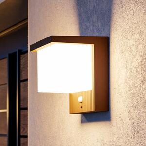 EGLO Lampă solară de perete cu LED Frigento, culoare ruginiu, înălțime 15 cm, senzor, Maro / Rugină, Aluminiu, Modern