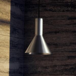 FRANDSEN Lampă suspendată Lyss, culoare aluminiu, metal, Ø 18 cm, E27, reglabil, Metalic, Camera de zi / sufragerie, Aluminiu, Design