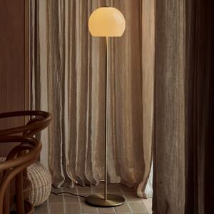 FRANDSEN Lampadar Ball Glass, gri nisip, sticlă, 130 cm, E27, Bej, Camera de zi / sufragerie, Sticlă, Design