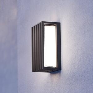 EGLO Lampă de perete pentru exterior cu LED Genovese, negru, înălțime 24 cm, metal, Negru, Aluminiu, Modern