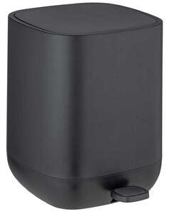 Cos de gunoi pentru baie cu pedala DAVOS, negru mat, 5 L, Wenko