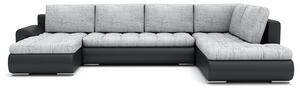 TOKIO II canapea colțar extensibil, formă U, dreapta, culoare - gri / negru