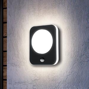 EGLO Lampă LED de exterior Madriz, negru, lățime 23 cm, senzor, Negru, Aluminiu, Modern