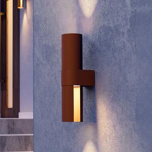 EGLO Lampă de perete exterioară cu LED Montelauro, culoare ruginiu, înălțime 32 cm,, Maro / Rugină, Aluminiu, Modern