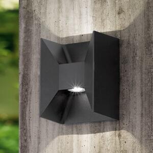 EGLO Lampă de perete pentru exterior cu LED Morino, negru, înălțime 18 cm, metal, Negru, Aluminiu, Modern