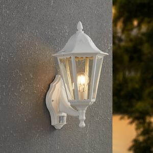EGLO Lampă de exterior Navedo, albă, înălțime 42 cm, metal, senzor, Alb, Aluminiu, Antichitate