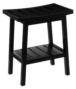 Scaun de baie BAMBOO cu un raft pentru accesorii