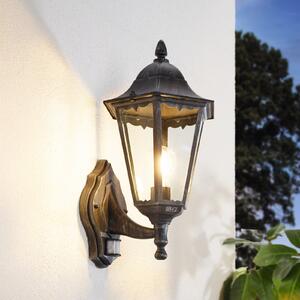 EGLO Lampă de exterior Navedo, negru/argintiu, înălțime 42 cm, senzor, Negru, Aluminiu, Antichitate