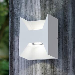 EGLO Lampă de perete pentru exterior cu LED Morino, albă, înălțime 18 cm, metal, Alb, Aluminiu, Modern
