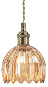 Markslöjd Lampă suspendată Gota, alamă veche/chihlimbar, sticlă, Ø 13 cm, ștecher, Bronz / Alamă Veche, Camera de zi / sufragerie, Sticlă