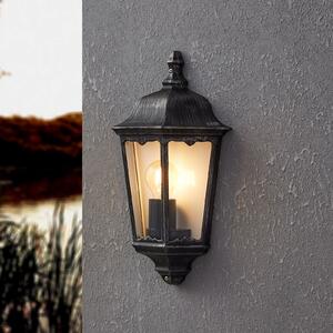 EGLO Lampă de exterior Navedo, negru/argintiu, înălțime 43 cm, montare la nivel, Negru, Aluminiu, Antichitate