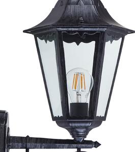 EGLO Lampă de exterior Navedo, negru/argintiu, înălțime 47 cm, cu lumină orientată, Negru, Aluminiu, Antichitate