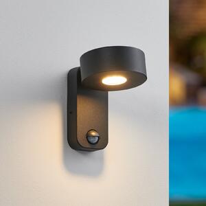 EGLO Lampă LED de exterior Palosco, negru, înălțime 17 cm, metal, senzor, Negru, Metal, Modern