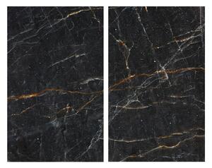 Set 2 placi protectoare pentru aragaz Marble, Sticla, 52x30 cm, ALLSTAR