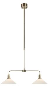 Markslöjd Lampă suspendată Vela, alamă veche, 2 becuri, sticlă, lungime 75 cm, reglabil, Bronz / Alamă Veche, Camera de zi / sufragerie, Sticlă