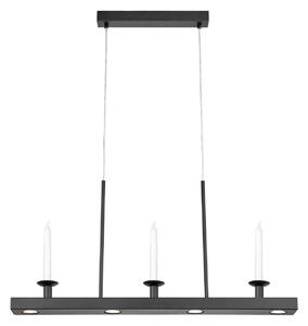Markslöjd Lampă suspendată LED Dining, negru, lungime 82 cm, fier, dimabil, reglabil, Negru, Camera de zi / sufragerie, Metal