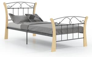 Cadru de pat, negru, 90x200 cm, metal