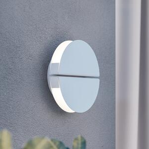 EGLO Lampă de perete exterioară cu LED Vascella, albă, Ø 18 cm, metal, Alb, Oțel inoxidabil, Modern