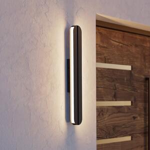 EGLO Lampă de perete exterioară cu LED Vascella, negru, lățime 60 cm, metal, Negru, Oțel inoxidabil, Modern