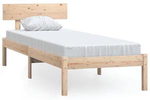 Cadru de pat mic single, 75x190 cm, lemn masiv